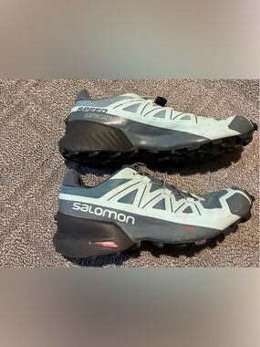 Salomon Speedcross5 or Speedcross6 Women's Athletic Shoes - Light Blue and Black